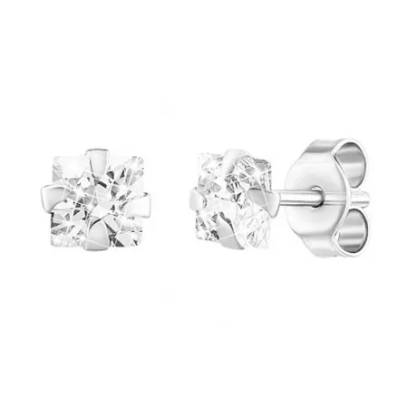 Сережки пусети зі срібла з фіанітами