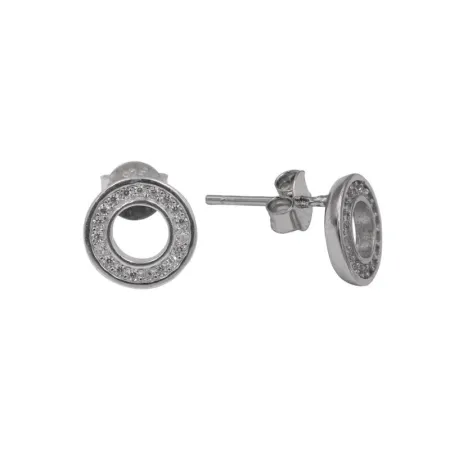 Серьги из серебра с фианитами геометрия
